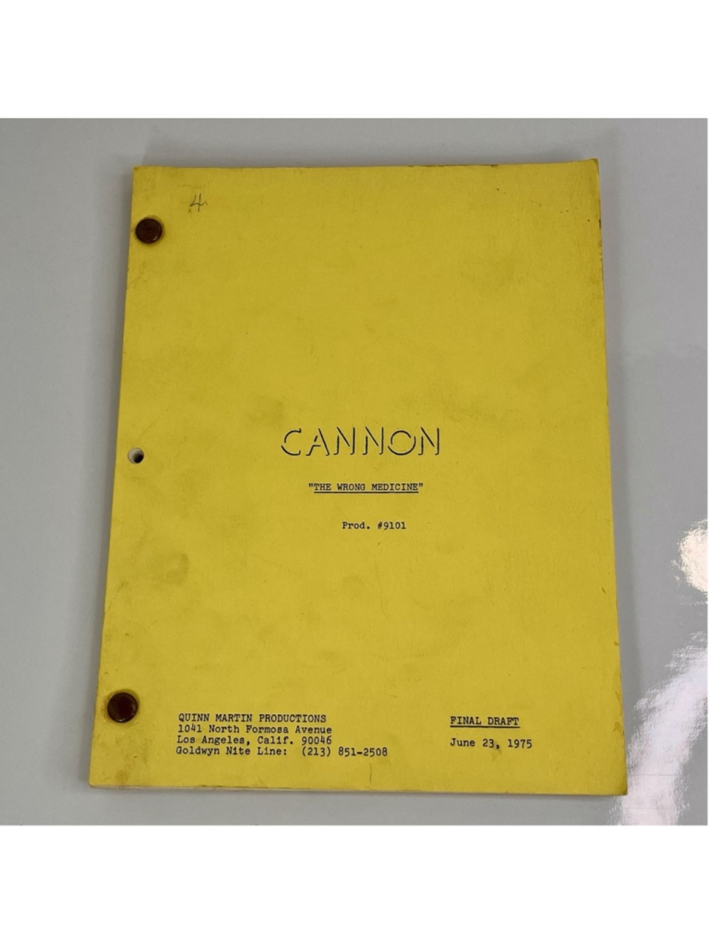 Cannon - The Wrong Medicine Prod. #9101 Television Script By Norman Lessing US